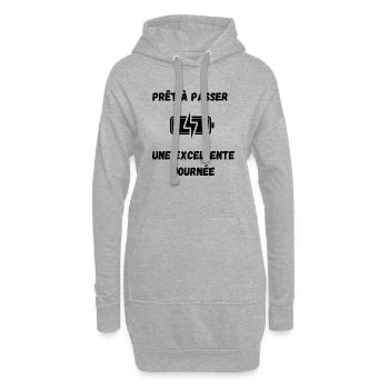 Positive T-shirt - Sweat-shirt à capuche long Femme - gris chiné - Devant
