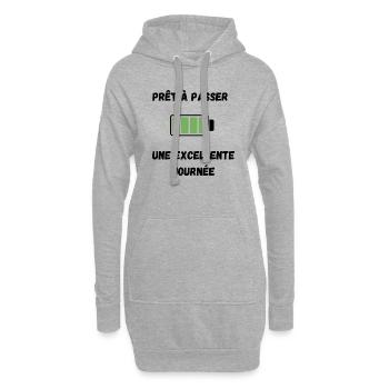 Positive T-shirt - Sweat-shirt à capuche long Femme - gris chiné - Devant