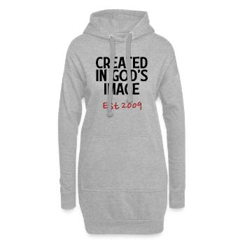 Geschaffen nach Gottes Bild Est 2009 - Hoodie-Kleid - Grau meliert - Vorne