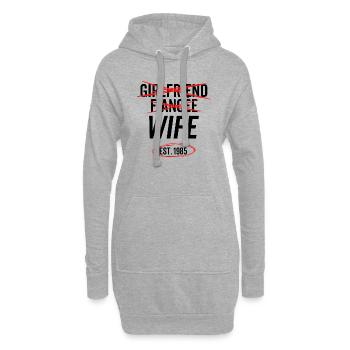 Freundin Verlobte Ehefrau Est 1985 - Hoodie-Kleid - Grau meliert - Vorne