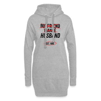Freund Verlobter Ehemann Est 1980 - Hoodie-Kleid - Grau meliert - Vorne