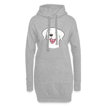 Sourire de chien - Sweat-shirt à capuche long Femme - gris chiné - Devant