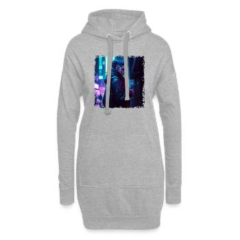 Science Fiction Artwork in dystopischer Zukunft - Hoodie-Kleid - Grau meliert - Vorne