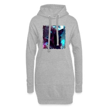 Cyborg de science-fiction dans le futur sombre de la dystopie - Sweat-shirt à capuche long Femme - gris chiné - Devant