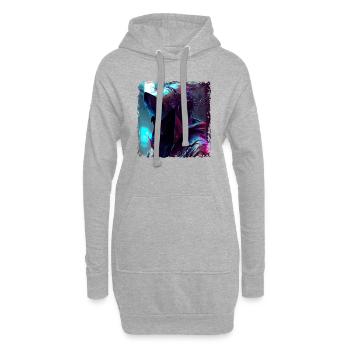 Cyborg dans un avenir sombre comme dystopie - Sweat-shirt à capuche long Femme - gris chiné - Devant