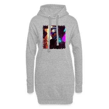 Soldat d’œuvres d’art dans le contexte cybernétique du futur - Sweat-shirt à capuche long Femme - gris chiné - Devant