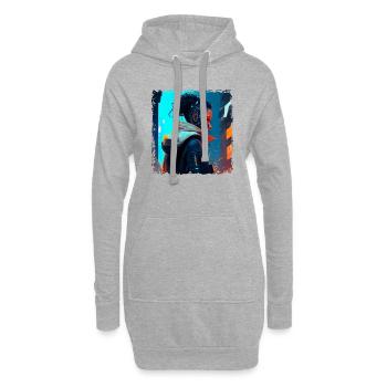 Vision Homme et Machine implants du futur - Sweat-shirt à capuche long Femme - gris chiné - Devant