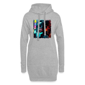 Femme soldat cyborg dans l’art de la science-fiction - Sweat-shirt à capuche long Femme - gris chiné - Devant