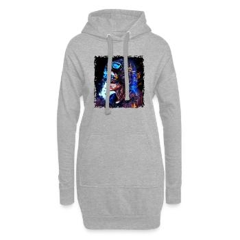 Jeune soldat pilote de science-fiction dans la guerre imminente - Sweat-shirt à capuche long Femme - gris chiné - Devant