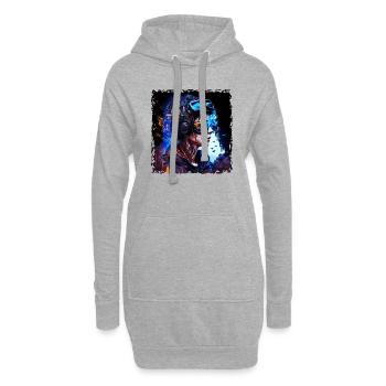 Pilote high-tech dans la cyberguerre du futur - Sweat-shirt à capuche long Femme - gris chiné - Devant