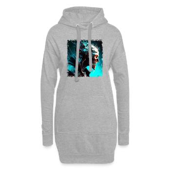 Ein Cyborg Monster in dystopischer Zukunft - Hoodie-Kleid - Grau meliert - Vorne