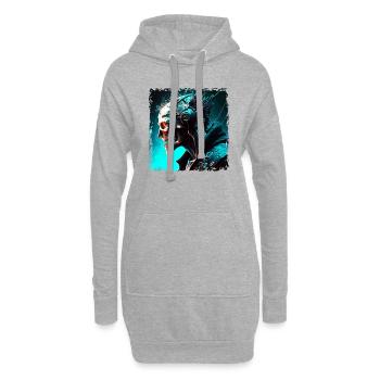 Cyborg ou monstre comme Cyber Android du futur - Sweat-shirt à capuche long Femme - gris chiné - Devant