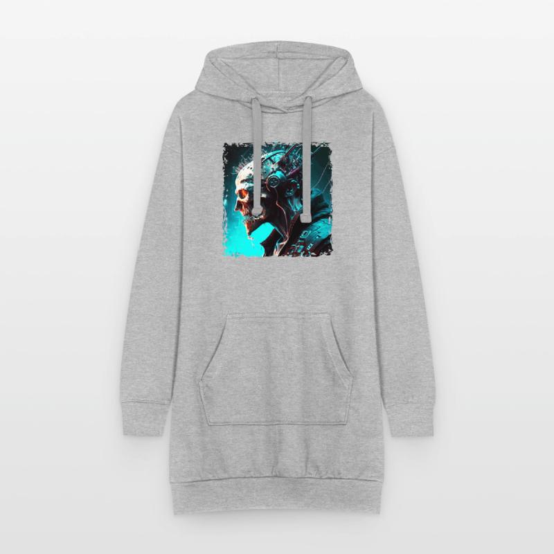 Cyborg oder Monster als Cyber Android der Zukunft Hoodie-Kleid
