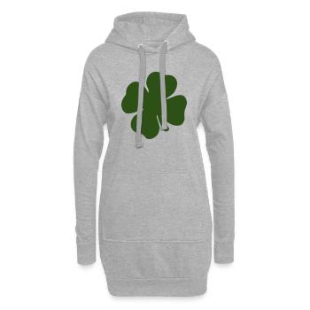 Kleeblatt komplett grün - Hoodie-Kleid - Grau meliert - Vorne