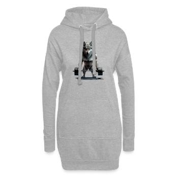 Der Wolf mit Veränderungen - Hoodie-Kleid - Grau meliert - Vorne