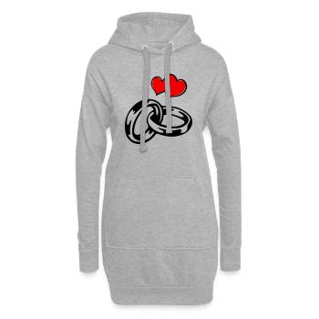eheringe hearts - Hoodie-Kleid - Grau meliert - Vorne