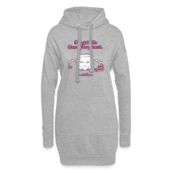 witziges Nicht-Nachdenken-Design / lustige Sprüche - Hoodie-Kleid - Grau meliert - Vorne