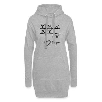 I love Bayern / Ich liebe Bayern - Hoodie-Kleid - Grau meliert - Vorne
