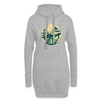 Air 30 - Sweat-shirt à capuche long Femme - gris chiné - Devant