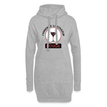 annonce couleur vin rouge alcool humour tenir tien - Sweat-shirt à capuche long Femme - gris chiné - Devant