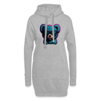 COOLER TEDDYBÄR MIT SONNENBRILLE - Hoodie-Kleid - Grau meliert - Vorne