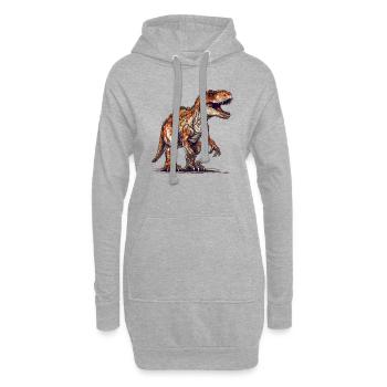 Dino Tyrannosaurus Rex en tant que personnage de jeu vidéo - Sweat-shirt à capuche long Femme - gris chiné - Devant