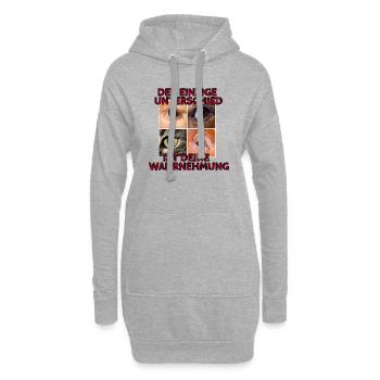 Der einzige Unterschied ist deine Wahrnehmung 3.0 - Hoodie-Kleid - Grau meliert - Vorne