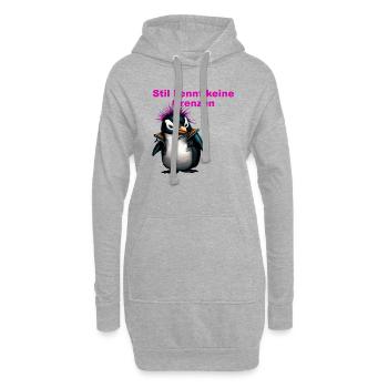 Stil kennt keine Grenzen Punk Pinguine - Hoodie-Kleid - Grau meliert - Vorne