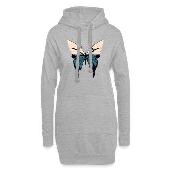 Minimalistischer Schmetterling Einfacher Schmetterling Minimalistisch - Hoodie-Kleid - Grau meliert - Vorne