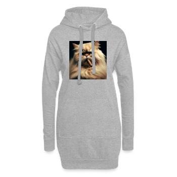 Perserkatze Negan mit Zigarre - Hoodie-Kleid - Grau meliert - Vorne