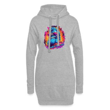 Gardez le sourire - Kong - Sweat-shirt à capuche long Femme - gris chiné - Devant