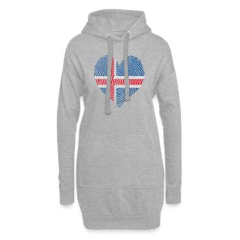 Cœur norvégien - Sweat-shirt à capuche long Femme - gris chiné - Devant