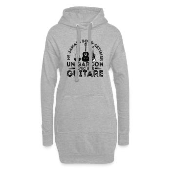 Cadeau Pour Un Garçon Guitariste Rock Musique - Sweat-shirt à capuche long Femme - gris chiné - Devant