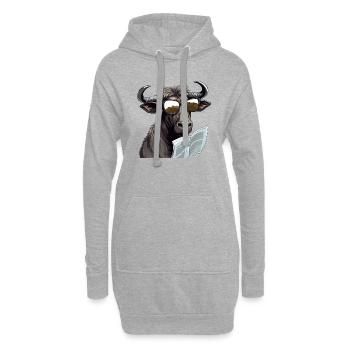 Book le bison - Sweat-shirt à capuche long Femme - gris chiné - Devant