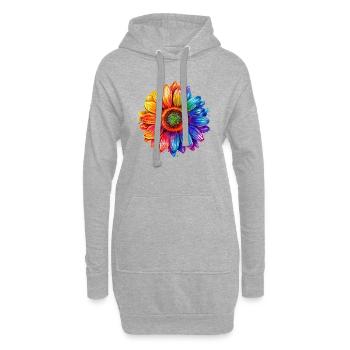 Fleurs colorées-Fierté LGBT - Sweat-shirt à capuche long Femme - gris chiné - Devant