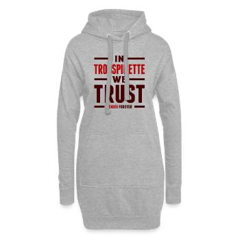 In trouspinette we trust - Sweat-shirt à capuche long Femme - gris chiné - Devant