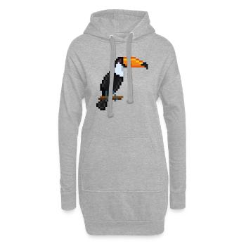 Vogel - Hoodie-Kleid - Grau meliert - Vorne