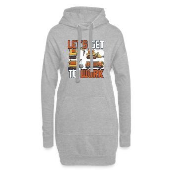 Bagger Baustelle Bauarbeiterin Mädchen I Geschenk - Hoodie-Kleid - Grau meliert - Vorne