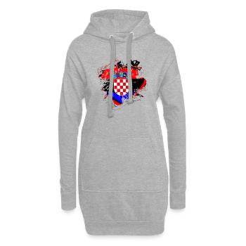 Kroatien hrvatska kroatien hrv reisen europa zagreb - Hoodie-Kleid - Grau meliert - Vorne