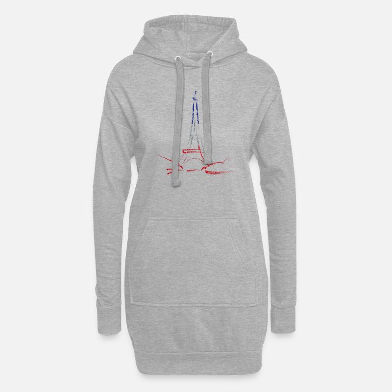 paris la tour eiffel - Hoodie-Kleid - Grau meliert
