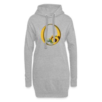 Alphabet, lettre O, Fleurs - Sweat-shirt à capuche long Femme - gris chiné - Devant