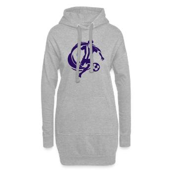 Footballeur violet - Sweat-shirt à capuche long Femme - gris chiné - Devant