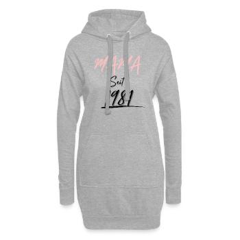 MAMA Seit 1981 - Hoodie-Kleid - Grau meliert - Vorne