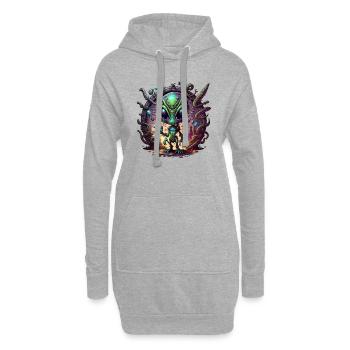 Alien Boy - Hoodie-Kleid - Grau meliert - Vorne