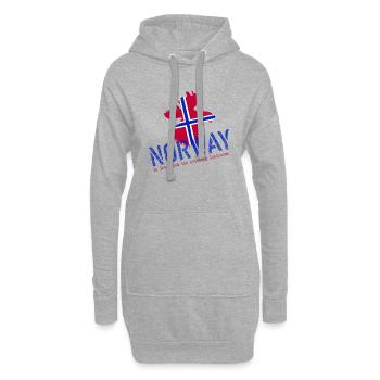 Norwegen Norge Elch - Hoodie-Kleid - Grau meliert - Vorne