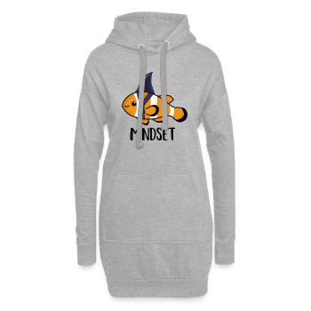 Clownfish, Motivational Mindset - Hoodie Dress - heather grey - Front