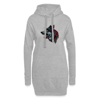 wolf - Hoodie Dress - heather grey - Front