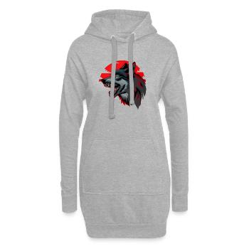 wolf - Hoodie Dress - heather grey - Front