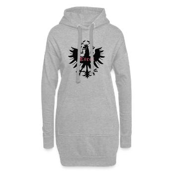 Tiroler Adler dem Land Tirol die Treue, Steinadler - Hoodie-Kleid - Grau meliert - Vorne