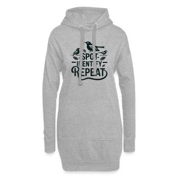 "repérer, identifier, répéter" slogan simple - Sweat-shirt à capuche long Femme - gris chiné - Devant